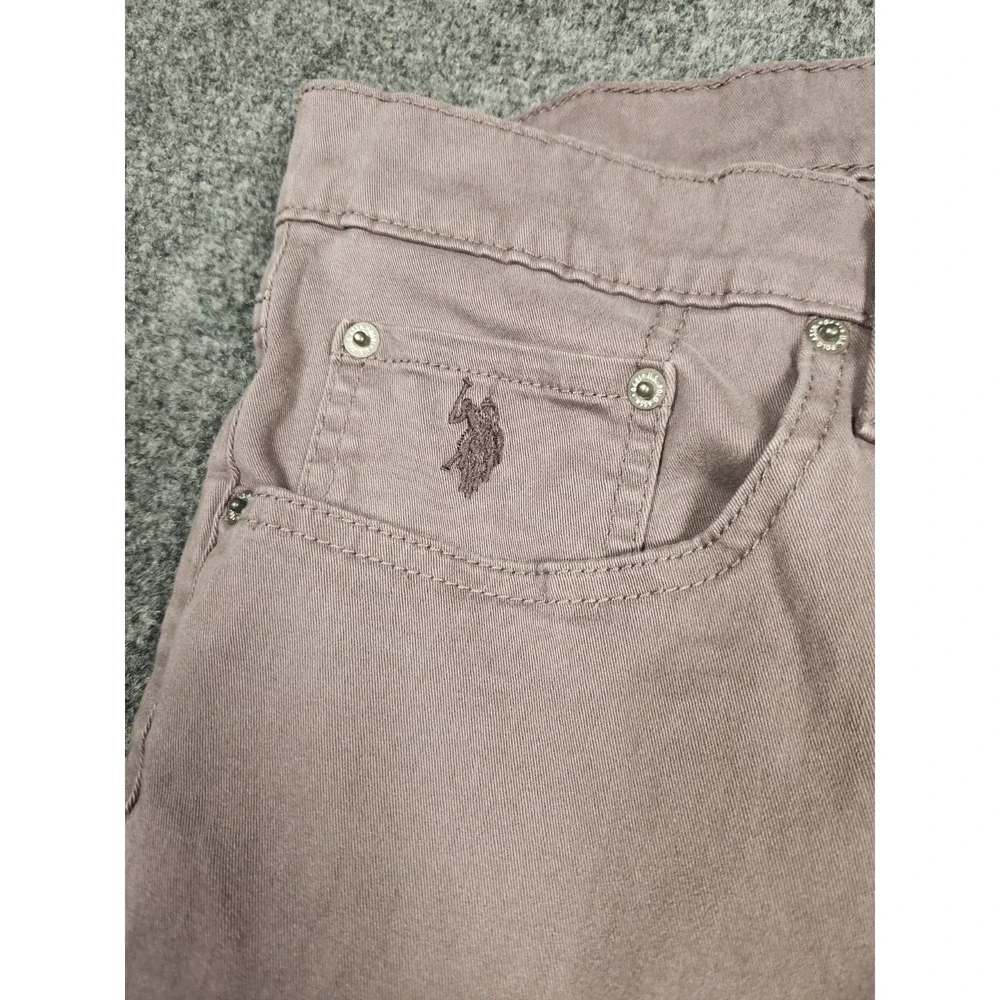 US Polo Assn Mens Pants 36x30 Activate Stretch Slim Straight Chino Mauve Taupe